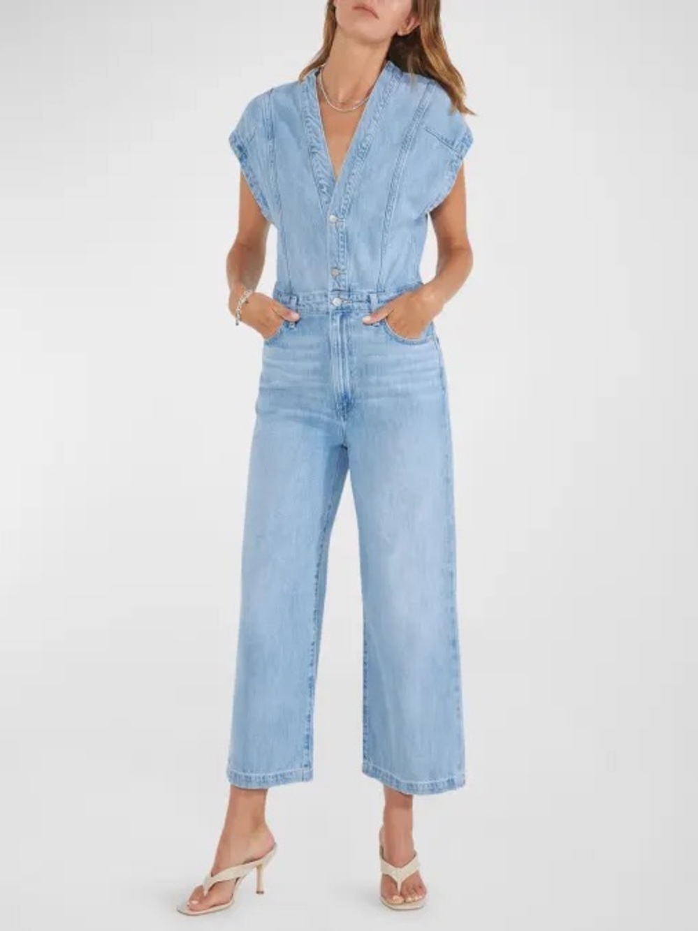 Light Wash ética Blue Denim Jumpsuit for Women